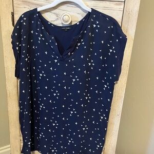 Papermoon Midnight Blue Bird Print Blouse